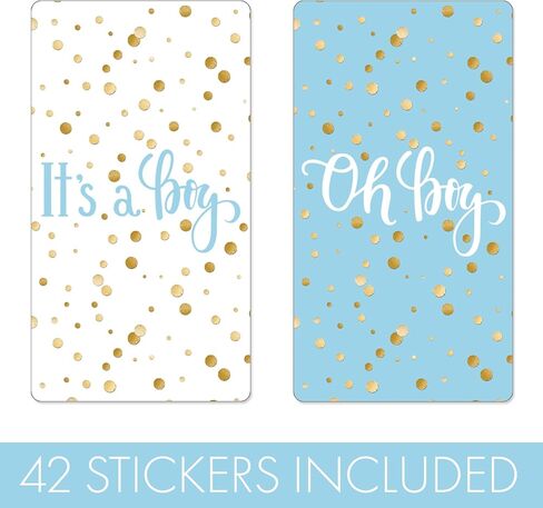 Blue and Gold It's a Boy Baby Shower Wrappers for Mini Chocolate Bars, Baby Shower Party Favor Candy Stickers - 45 Count in Saudi Arabia