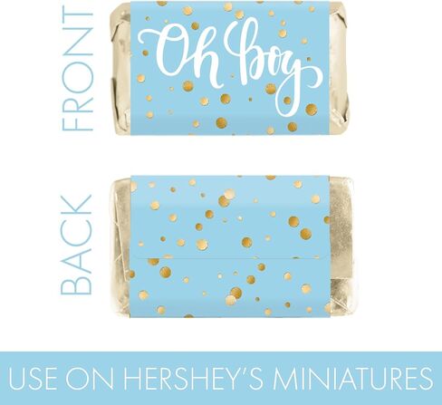 Blue and Gold It's a Boy Baby Shower Wrappers for Mini Chocolate Bars, Baby Shower Party Favor Candy Stickers - 45 Count in Saudi Arabia