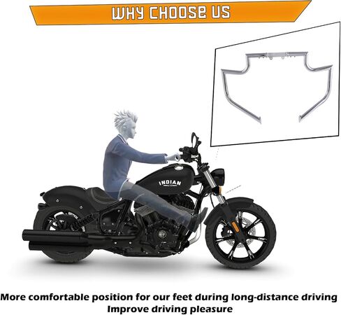 Kinglemc Crash Bar Engine Guard Highway Freeway Bar لـ Indian Springfield Chief Chieftain Dark Horse 16-22؛ الرئيس فينتاج 14-22؛ هندي 14-22 زعيم؛ شيفتن كلاسيك سبرينجفيلد دارك هورس 18-22 in Kuwait