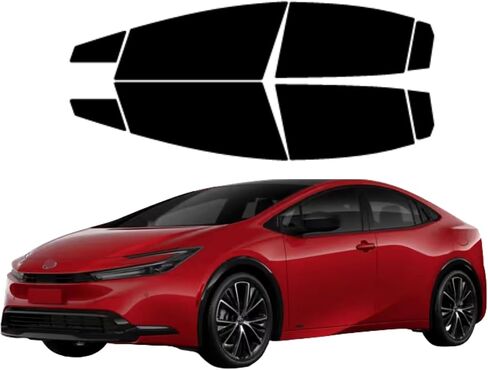 صبغة نافذة كربون نانو مقطوعة بشكل احترافي لسيارة Toyota Prius 4 DR Hatch 2023-2025 جميع النوافذ الجانبية تحجب 99% من الأشعة فوق البنفسجية، مجموعة أفلام كربون من الدرجة الاحترافية 8 قطع (5% الكل) in Saudi Arabia