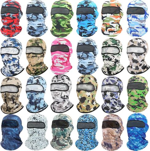 24 Pcs Balaclava UV Protection Face Cover Dustproof Full Face Mask for Summer Outdoor Work Sports(Balaclava-A) in Saudi Arabia