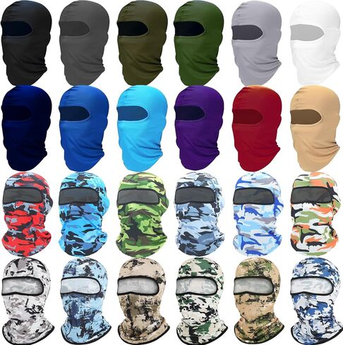 24 Pcs Balaclava UV Protection Face Cover Dustproof Full Face Mask for Summer Outdoor Work Sports(Balaclava-A) in Saudi Arabia