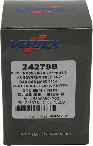 Vertex 24385B طقم مكبس طبق الأصل متوافق مع/بديل لـ Beta RR 2T 300 2018-2021، RX 2T 300 2021-2024، XTRAINER 300 2018-2021 72 مم قطر الأسطوانة، إزاحة 300 سم مكعب، 71.96 مم قطر المكبس in Saudi Arabia