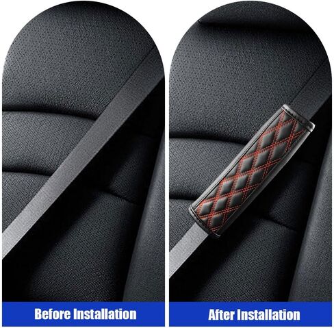 JDDRY 2PC Seat Belt Neck Protector,Car Seat Belt Covers Pads,Leather Seatbelt Covers,Universal Car Seat Strap Pads,Car Interior Accessories(Red) in Saudi Arabia