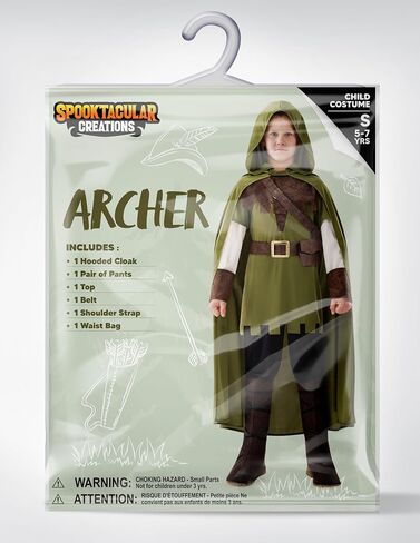 Spooktacular Creations Halloween Baby Boy Robin Hood زي آرتشر الأنيق، زي صياد للأطفال الصغار لحفلات لعب الأدوار للأطفال in Saudi Arabia