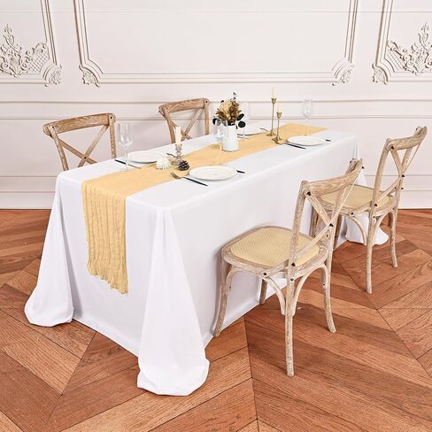 24 Pack Ivory Table Runner,10FT Cheesecloth Table Runner Gauze Boho Rustic Sheer Cheese Cloth Table Runner for Wedding Reception,Bridal Shower,Birthday Party Table Decor, Romantic Wedding in Saudi Arabia