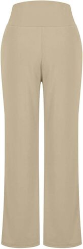 Women Flare Leggings with Pockets High Waisted No See Through Flare Yoga Pants Casual Stretchy Dressy Work Trousers in Saudi Arabia