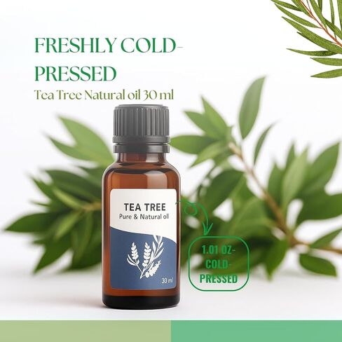 Roots & Above Pure Natural Tea Tree Essential Oil 1.01 Fl Oz/30 ml Melaleuca Oils for Skin, Face, Hair, Diffusers, Massage, Soap & Candle Making Scent in Saudi Arabia