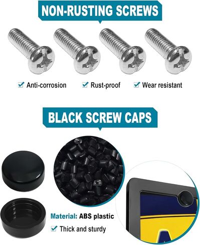 Mountain License Plate Frames- White on Black 3D Mountain Raised, ABS Plastic Car Tag Holder | Includes Rust-Proof Screws, Caps & Free Vinyl Decal Sticker in Saudi Arabia