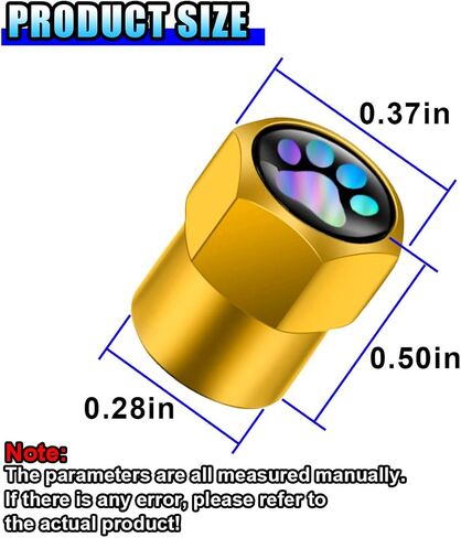 4PCS Paw Car Tire Valve Stem Caps, Hexagonal Alloy Corrosion Resistant Auto Tire Valve Cover with Rubber Ring, Leak-Proof Dustproof Wheel Accessory for Trucks, Cars, Motorcycles (Black) in Saudi Arabia