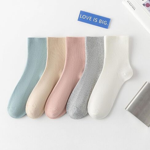 Cotton Diabetic Socks for Women 6-10 | 5 Pairs | Wide Non Binding Ankle Socks Quarter Length | Edema Neuropathy Socks in Saudi Arabia