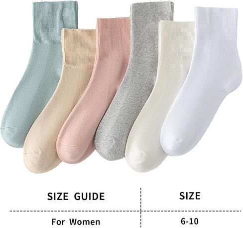 Cotton Diabetic Socks for Women 6-10 | 5 Pairs | Wide Non Binding Ankle Socks Quarter Length | Edema Neuropathy Socks in Saudi Arabia