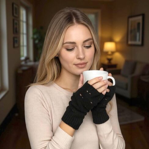 Black Long Fingerless Gloves Arm Warmers, Y2K Knitted Armwarmers for Women, Y2K, Grunge, Kawaii Fingerless Gloves Long in Saudi Arabia