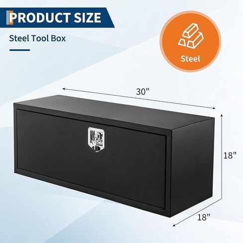 48 in Underbody Truck Box Steel Storage Tool Box, Tool Chest Organizer w/Lock and Keys For Pickup, Truck Bed, RV, Trailer, Heavy Duty Waterproof Black Box, 48 in x 18 inx 18 in in Kuwait