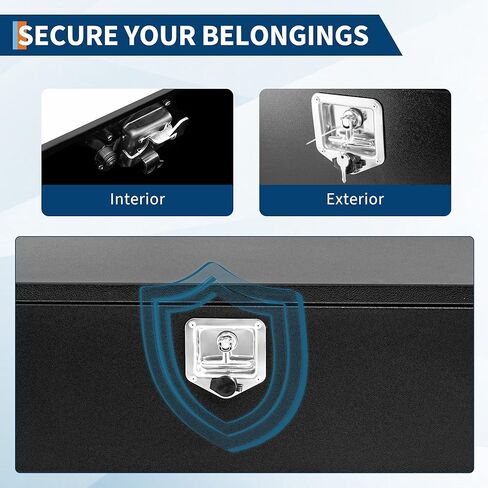 48 in Underbody Truck Box Steel Storage Tool Box, Tool Chest Organizer w/Lock and Keys For Pickup, Truck Bed, RV, Trailer, Heavy Duty Waterproof Black Box, 48 in x 18 inx 18 in in Kuwait