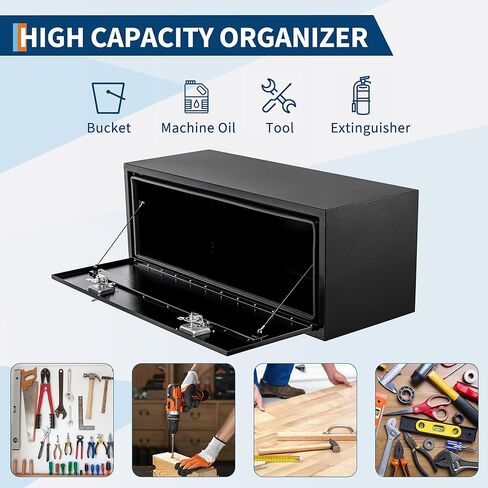 48 in Underbody Truck Box Steel Storage Tool Box, Tool Chest Organizer w/Lock and Keys For Pickup, Truck Bed, RV, Trailer, Heavy Duty Waterproof Black Box, 48 in x 18 inx 18 in in Kuwait