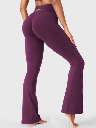 YEOREO Workout Mini Flare Leggings for Women Hidden Scrunch High Waisted Seamless Gym Leggings Brinklie 30" Yoga Pants in Saudi Arabia