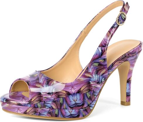 Joseywade Women's Peep Toe Platform Slingback Heels 3.5 Inch High Heel Dress Shoes in Saudi Arabia