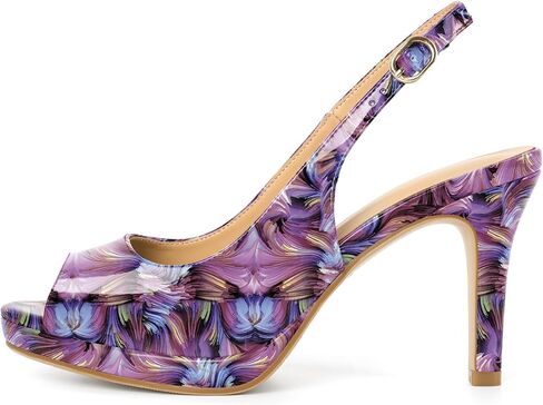 Joseywade Women's Peep Toe Platform Slingback Heels 3.5 Inch High Heel Dress Shoes in Saudi Arabia