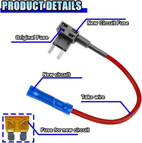 8 Pack 12V Car Add-a-Circuit Fuse Tap Adapter with Blade Fuses, Standard Mini Micro2 Low Profile Mini Fuse Holder, 4 Types ATO ATC ATM APM Holder for Automotive Cars Trucks Boats in Saudi Arabia