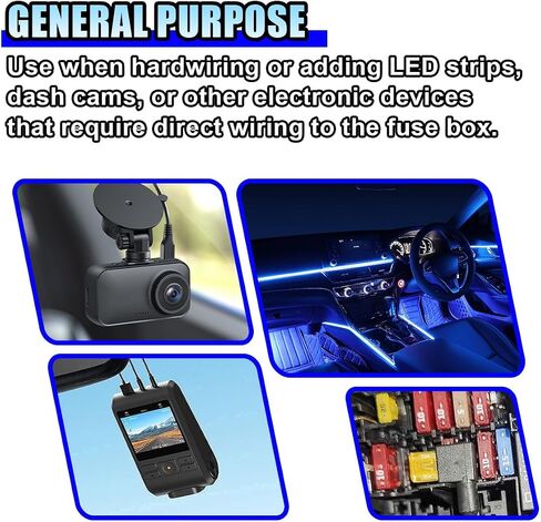 8 Pack 12V Car Add-a-Circuit Fuse Tap Adapter with Blade Fuses, Standard Mini Micro2 Low Profile Mini Fuse Holder, 4 Types ATO ATC ATM APM Holder for Automotive Cars Trucks Boats in Saudi Arabia