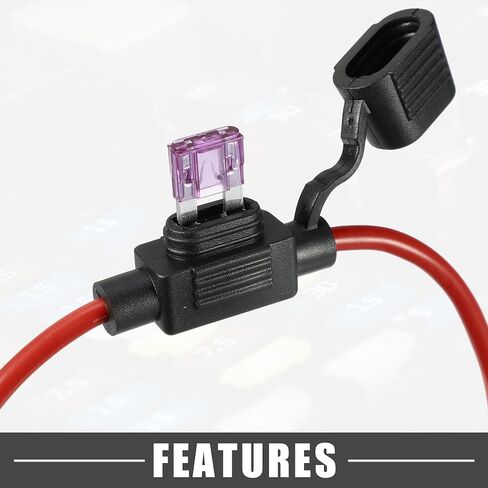 3A Mini Blade Stye Fuse 16 AWG Fuse Holder Waterproof 16 Gauge Fuse Holder Blade Style Inline Fuse Holder Metal Black in Saudi Arabia