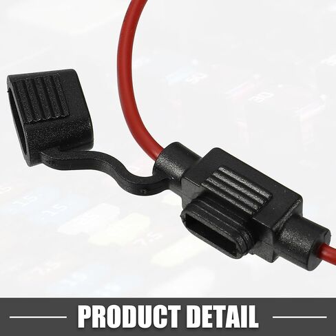 3A Mini Blade Stye Fuse 16 AWG Fuse Holder Waterproof 16 Gauge Fuse Holder Blade Style Inline Fuse Holder Metal Black in Saudi Arabia