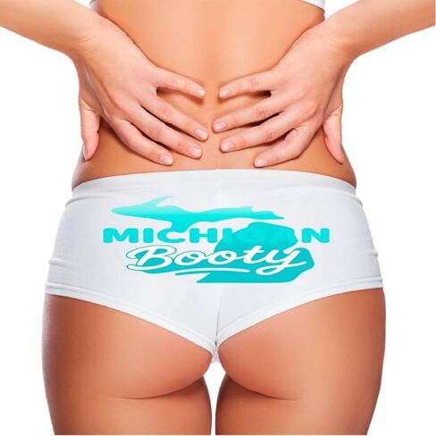 سراويل داخلية مثيرة للفتيات من Rock Michigan Booty للنساء - ملابس داخلية قطنية صفيقة، شورتات قصيرة منخفضة الارتفاع مع مظهر رفع غنيمة، ملابس داخلية in Kuwait