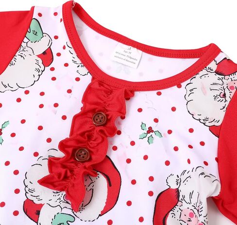 Christmas Toddler Girls Nightgowns Santa Claus Gift Pattern Sleepwear Night Dress Pajamas 2-8Y in Saudi Arabia