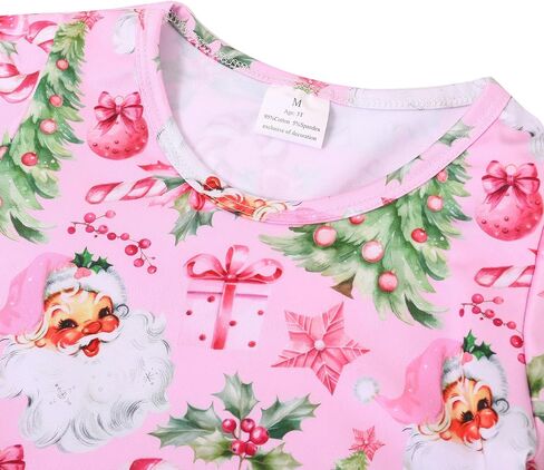 Christmas Toddler Girls Nightgowns Santa Claus Gift Pattern Sleepwear Night Dress Pajamas 2-8Y in Saudi Arabia