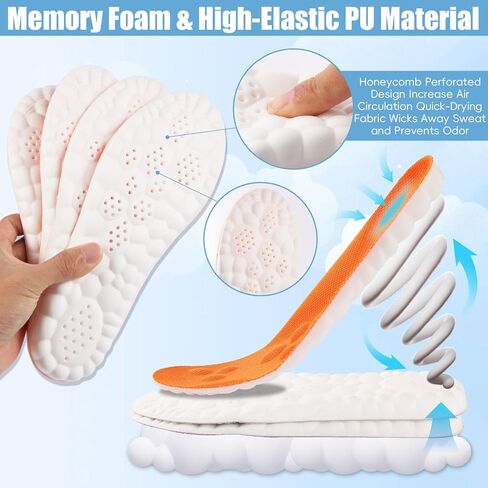 2 Pairs 4D Cloud Insoles for Men, Massage Cushion Insoles for Foot & Joint Support Comfortable Shoe Steppers Insoles Sole Inserts Memory Foam Insole for Women/Men (US M 7.5-10.5) - Black in Saudi Arabia