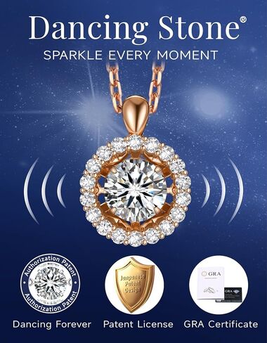 MomentWish قلادة عائمة للنساء، 0.5/1 قيراط قلادة مويسانيتي للرقص لها 925 الفضة الاسترليني قلادة الذكرى السنوية هدية عيد ميلاد للزوجة أمي صديقة in Kuwait