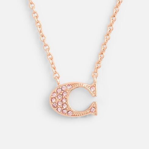 COACH Jewelry Women's Pavé Signature C Pendant Necklace in Saudi Arabia