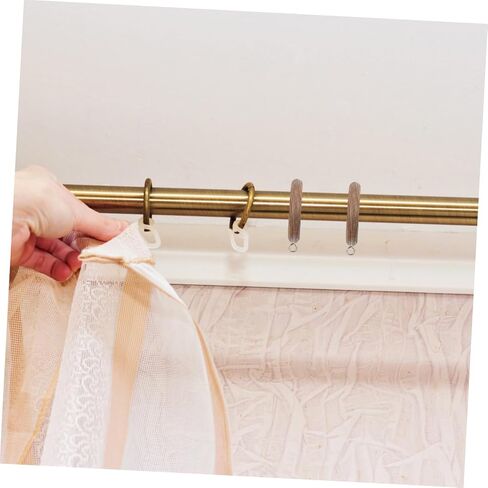 Cabilock 2pcs Handicraft Wooden Curtain Rings Roman Rod Rings Heavy Duty Hooks for Curtains in Saudi Arabia