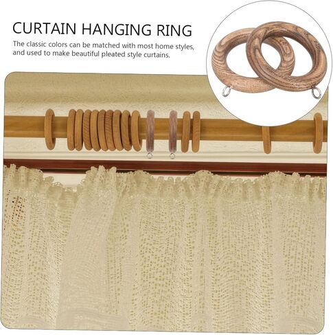 Cabilock 2pcs Handicraft Wooden Curtain Rings Roman Rod Rings Heavy Duty Hooks for Curtains in Saudi Arabia