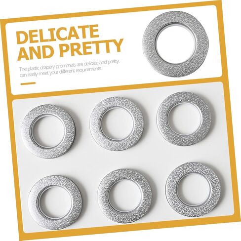 Luxshiny 6pcs Plastic Curtain Grommets Rings Noise-Reducing Eyelet Drapery Accessories for Home Compatible Curtain Fabrics in Kuwait