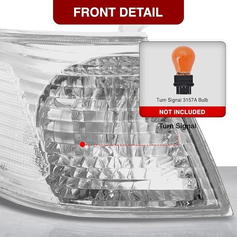 AJP Distributors For Toyota Camry 2000-2001 Factory Style Corner Light Right Driver Side, Black Housing, Clear Lens, Clear Reflector (Black Right) in Kuwait