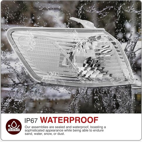 AJP Distributors For Toyota Camry 2000-2001 Factory Style Corner Light Right Driver Side, Black Housing, Clear Lens, Clear Reflector (Black Right) in Kuwait