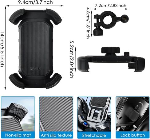 Universal Bike Cell Phone Holder, 360 Rotation Silicone Holders for iPhone丨Samsung丨Huawei, Compatible with 4.7-6.8 Inches Phones, Easy Installation in Saudi Arabia