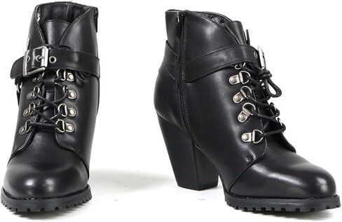 حذاء Milwaukee Leather MBL9458 للسيدات من الجلد الأسود الفاخر كاجوال مع حلقة حزام كلاسيكية - 6 in Saudi Arabia
