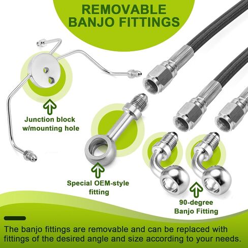 Mofun Front Brake Line Non-ABS & Throttle and Idle Cable Kit & Clutch Cable Compatible with Harley Touring Electra Glide Non-ABS 1996-2007, Fit 12"-14" Handlebar Black in Saudi Arabia