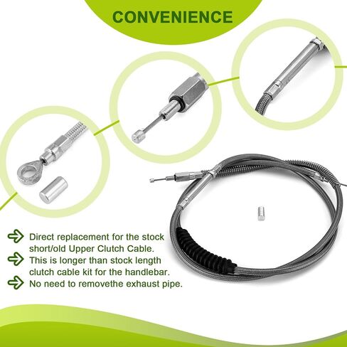 Mofun Front Brake Line Non-ABS & Throttle and Idle Cable Kit & Clutch Cable Compatible with Harley Touring Electra Glide Non-ABS 1996-2007, Fit 12"-14" Handlebar Black in Saudi Arabia
