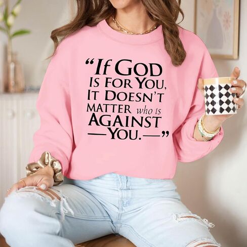 Christian God Religious Sweatshirts For Women Jesus Bible Verse Faith Sweatshirt Inspirational Graphic Hoodies in Saudi Arabia