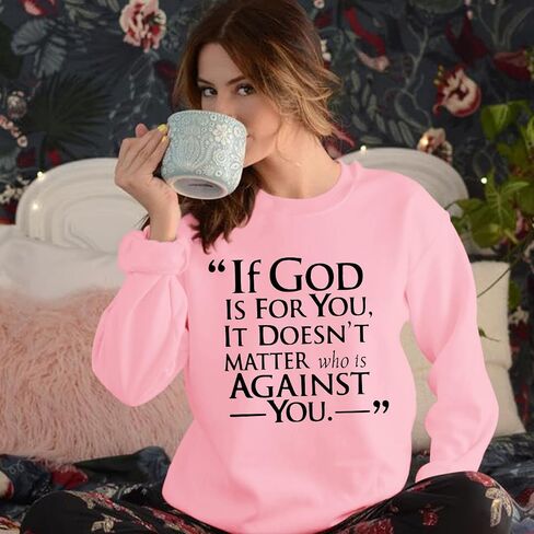 Christian God Religious Sweatshirts For Women Jesus Bible Verse Faith Sweatshirt Inspirational Graphic Hoodies in Saudi Arabia