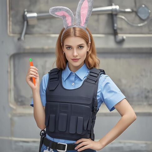 5 Pcs Zoo City Rabbit Costume Accessories Police Pretend Play Toys Set for Halloween Cosplay Include Carrots Pen Rabbit Ears Headband Belts in Saudi Arabia