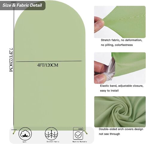 7.2 FT Arch Backdrop Cover, Wedding White Arch Covers Stretchy Backdrop Spandex Fitted for Chiara Stand Birthday Baby Shower Party Ceremony Decoration White 7.2FT in Saudi Arabia