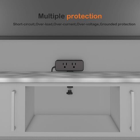 Compact Desk Edge Clamp Power Strip with 6-Outlet,3-USB-A-Port,Fit 2.4" Tabletop Edge,Table Leg.Meeoueoiu Desktop Mount Charging Power Station for Office Home,6.56ft Extension Cord,Black in Saudi Arabia