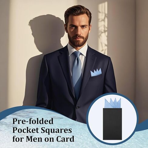 مربعات جيب مطوية مسبقًا للرجال على البطاقة، مناديل تناسب الرجال بلون خالص للعمل وحفلات الزفاف يوميًا in Kuwait