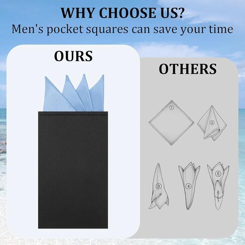 مربعات جيب مطوية مسبقًا للرجال على البطاقة، مناديل تناسب الرجال بلون خالص للعمل وحفلات الزفاف يوميًا in Kuwait