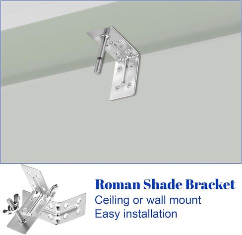 2pcs Mounting L Bracket and wingnut for Woven Wood or Bamboo Shade, Heavy Duty Angle Brackets Universal Metal L Shade Brackets for Inside, Ceiling or Wall Mount Roman Fold Shades in Saudi Arabia